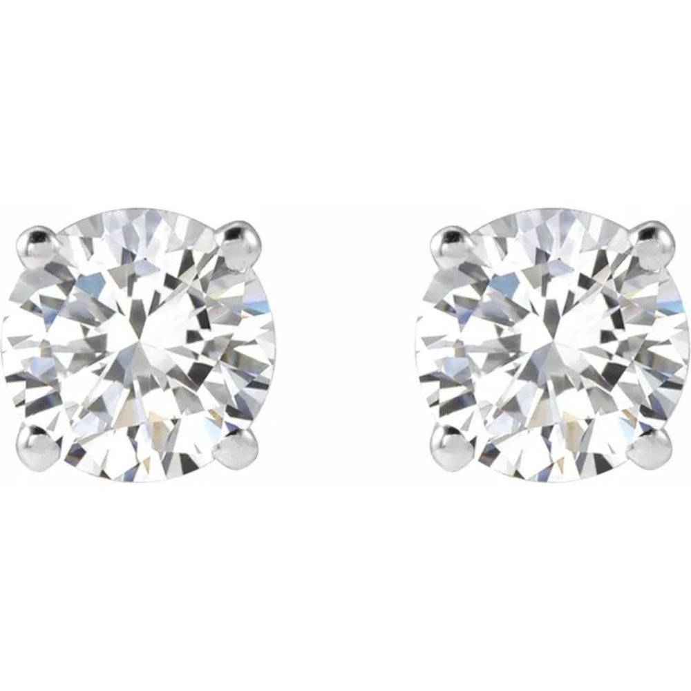 Rolord pair of 18kt yellow gold earrings with 2 round cut 1ct moissanite - Picture 4 of 15